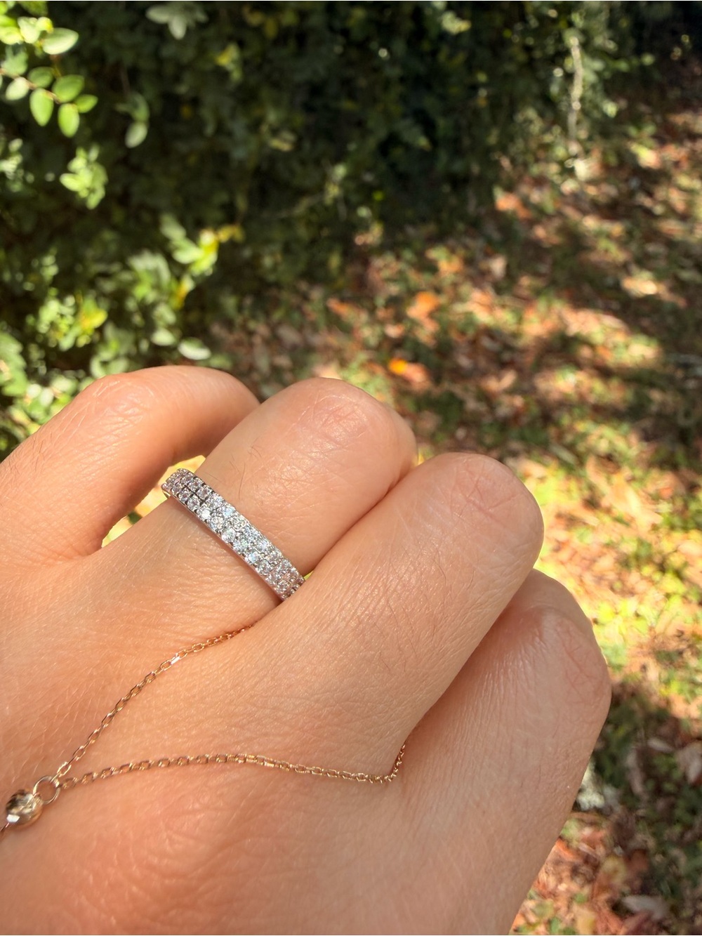 Silver Ring Triple-Row Pavé Band Ring in Silver with Clear Stones  High Quality - Picture 7 of 10
